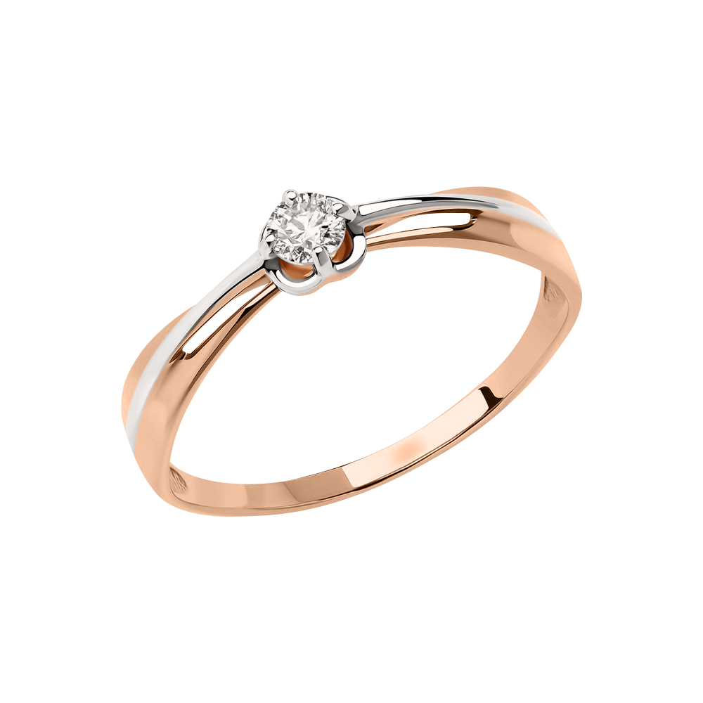 Damenring aus 585er Rotgold mit Zirkonia Swarovski