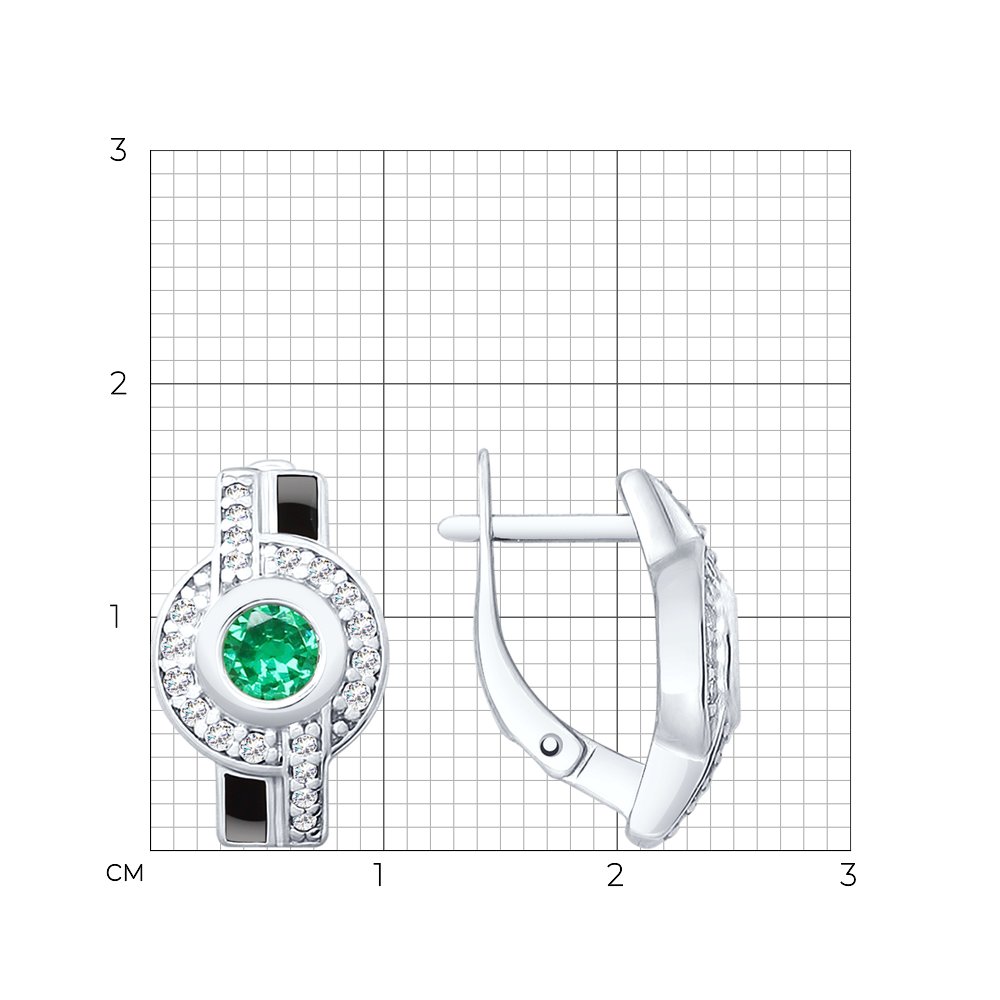 Sokolov Ohrringe aus 925 Silber mit Sitall, Zirkonia und Emaille