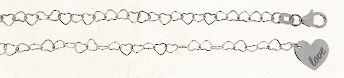 Fusskette Herz-Kette Love, Kettenbreite 3.6 mm
