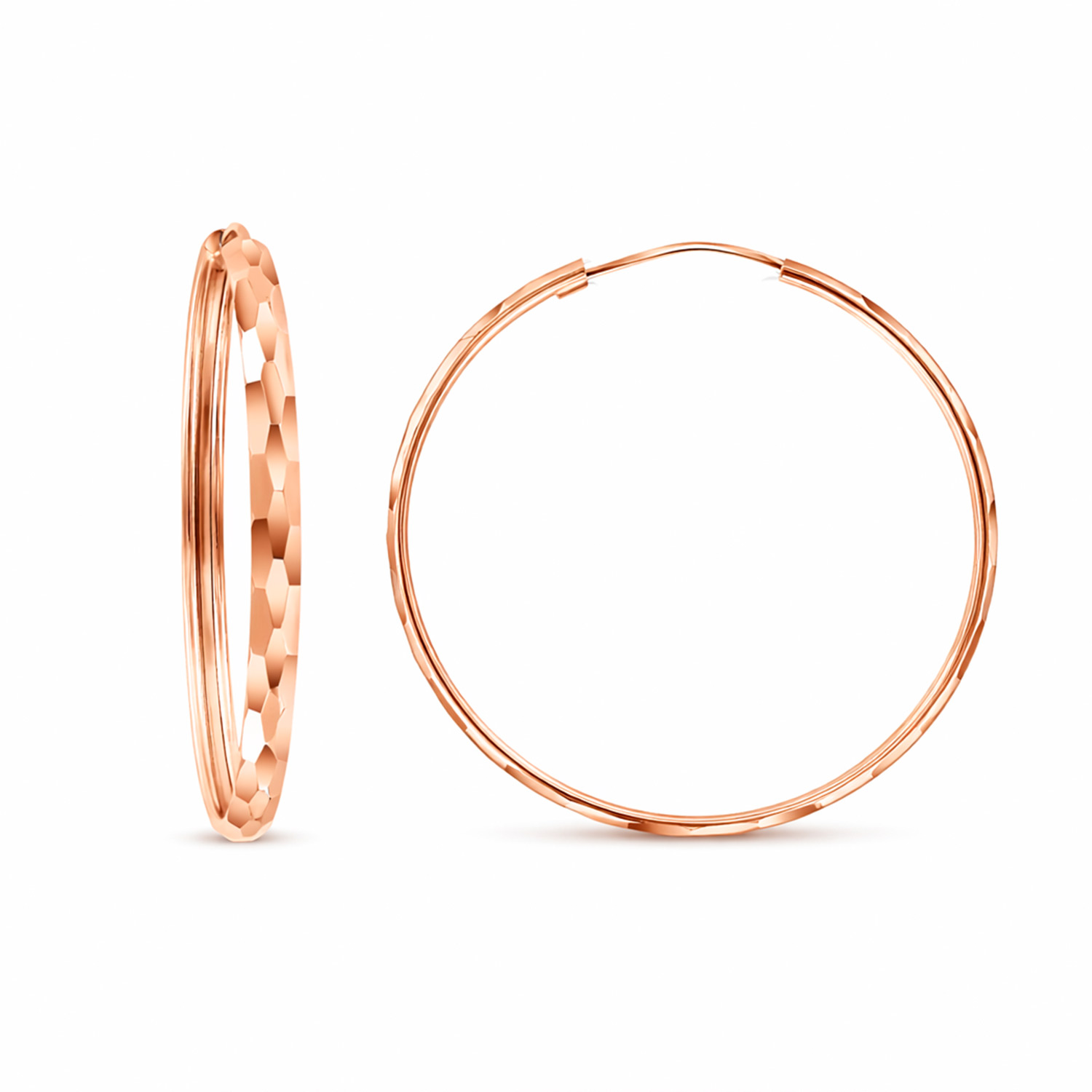 Attraktive klassische Creolen aus Rotgold 585