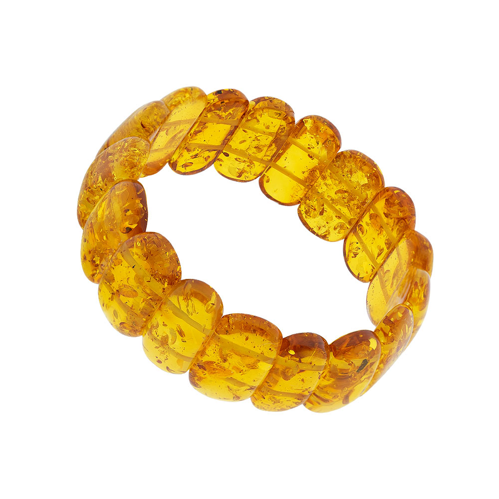 Stretch-Armband aus Naturbernsteinen in Honig-Farbe