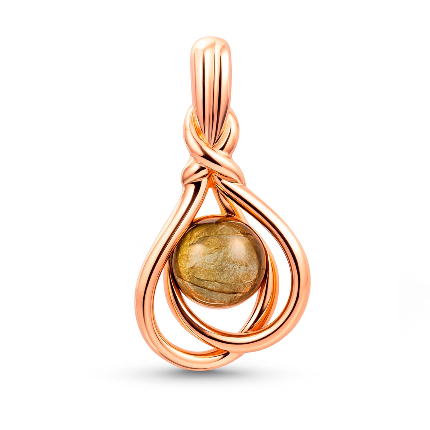 Anhänger aus 925 Silber mit Labradorit, rosévergoldet