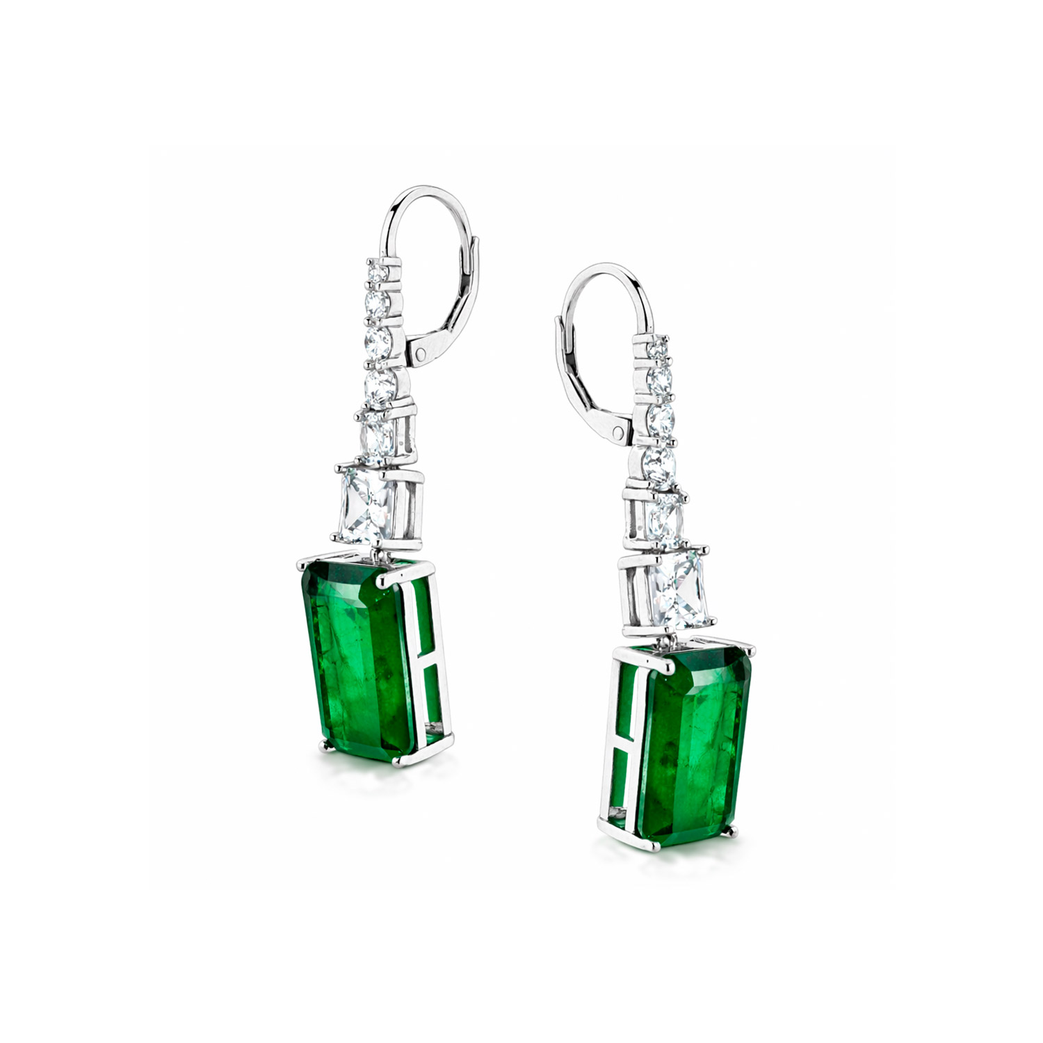 Ohrhänger aus 925 Silber mit farblosen Zirkonia und in