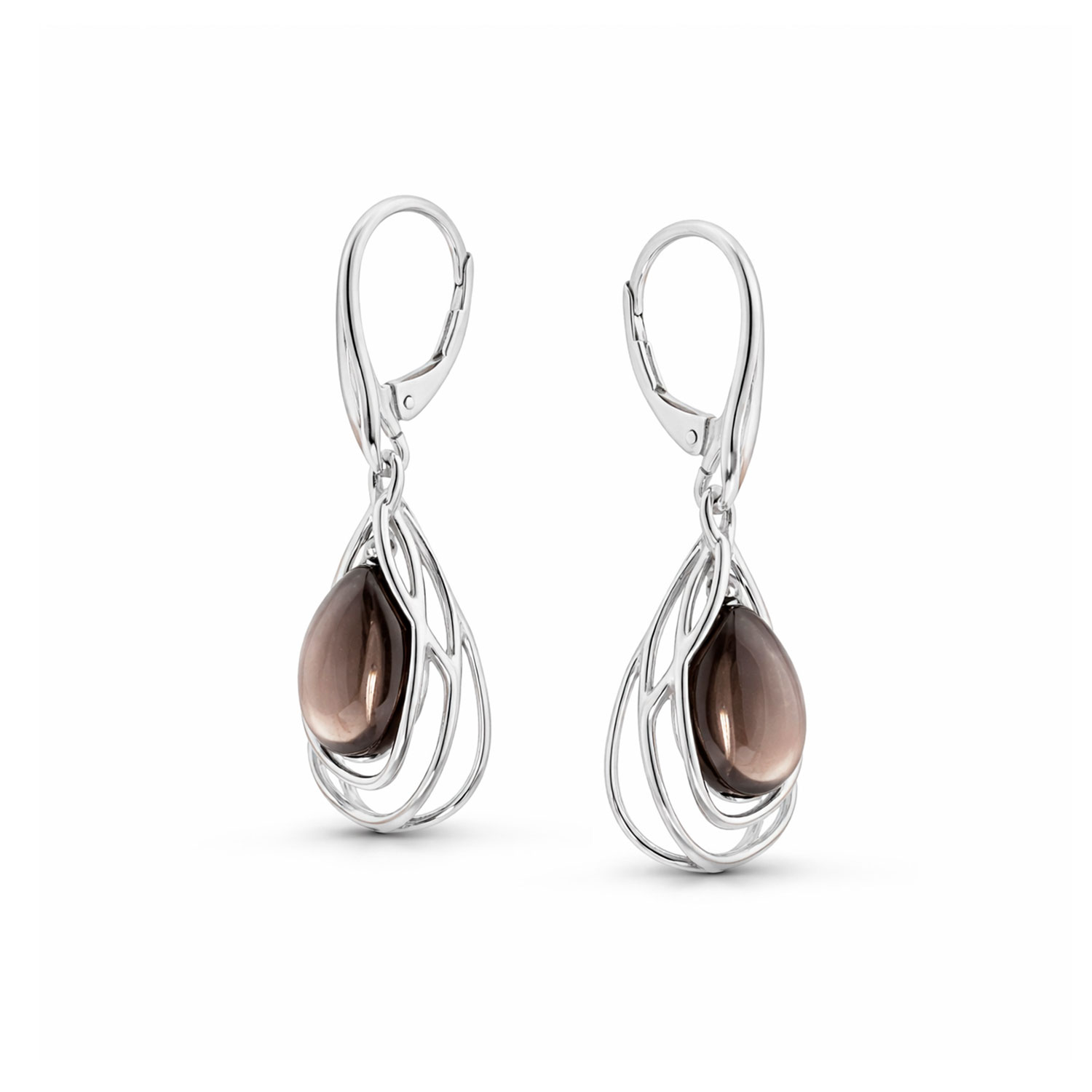Ohrhänger aus 925 Silber mit Gold Obsidian