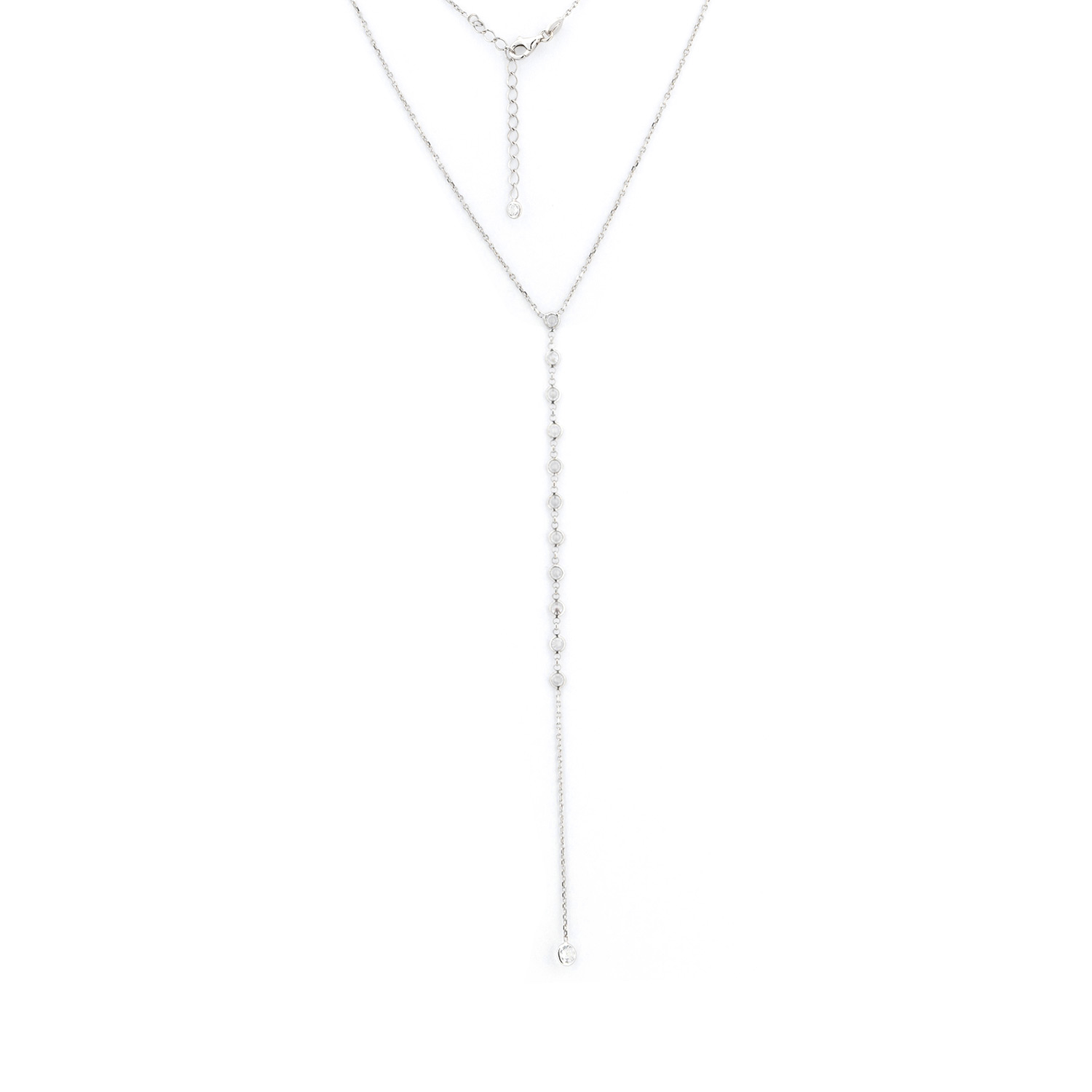 Y-Kette aus 925 Silber mit Zirkonia