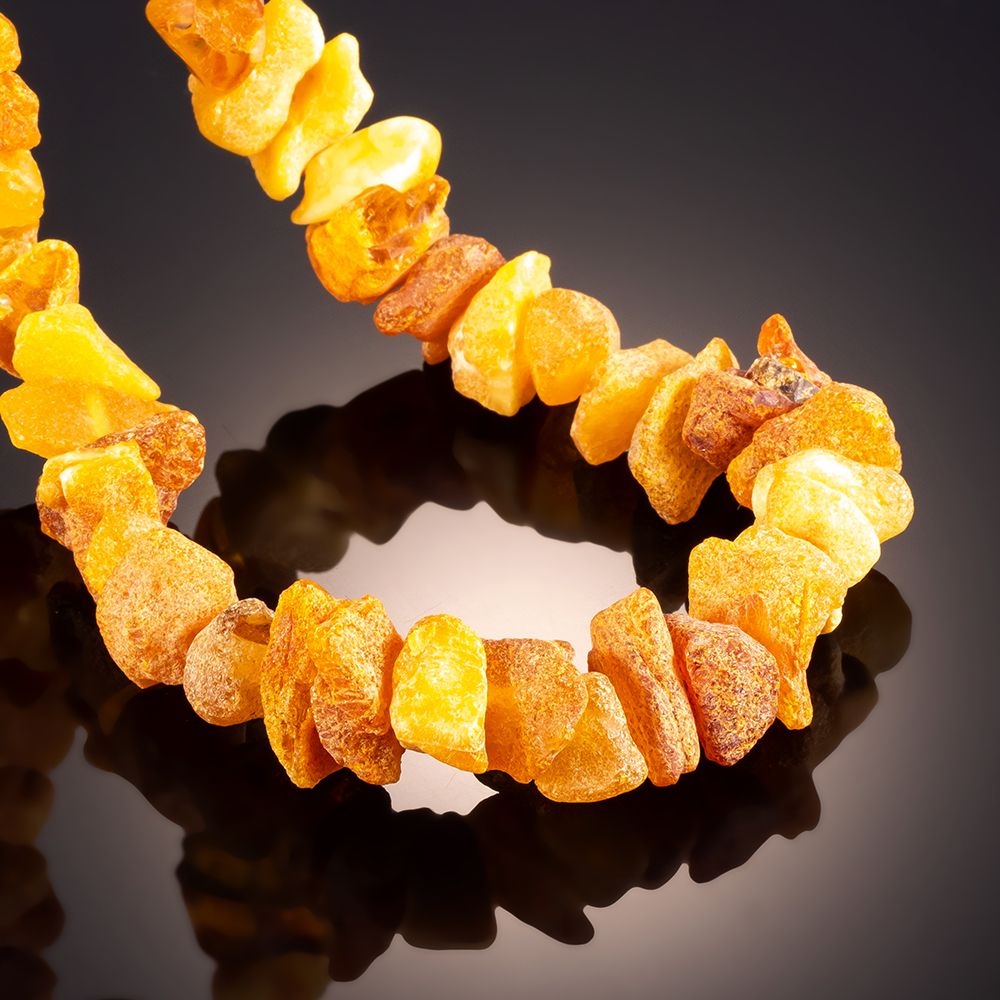 AmberProfi Langes Collier aus unbehandeltem Naturbernstein 'Energy'