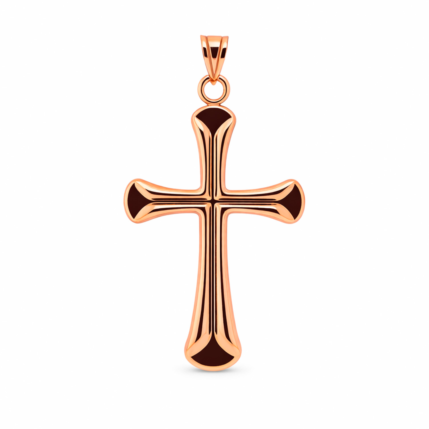 Kreuz Anhänger aus 585 Rotgold, massiv