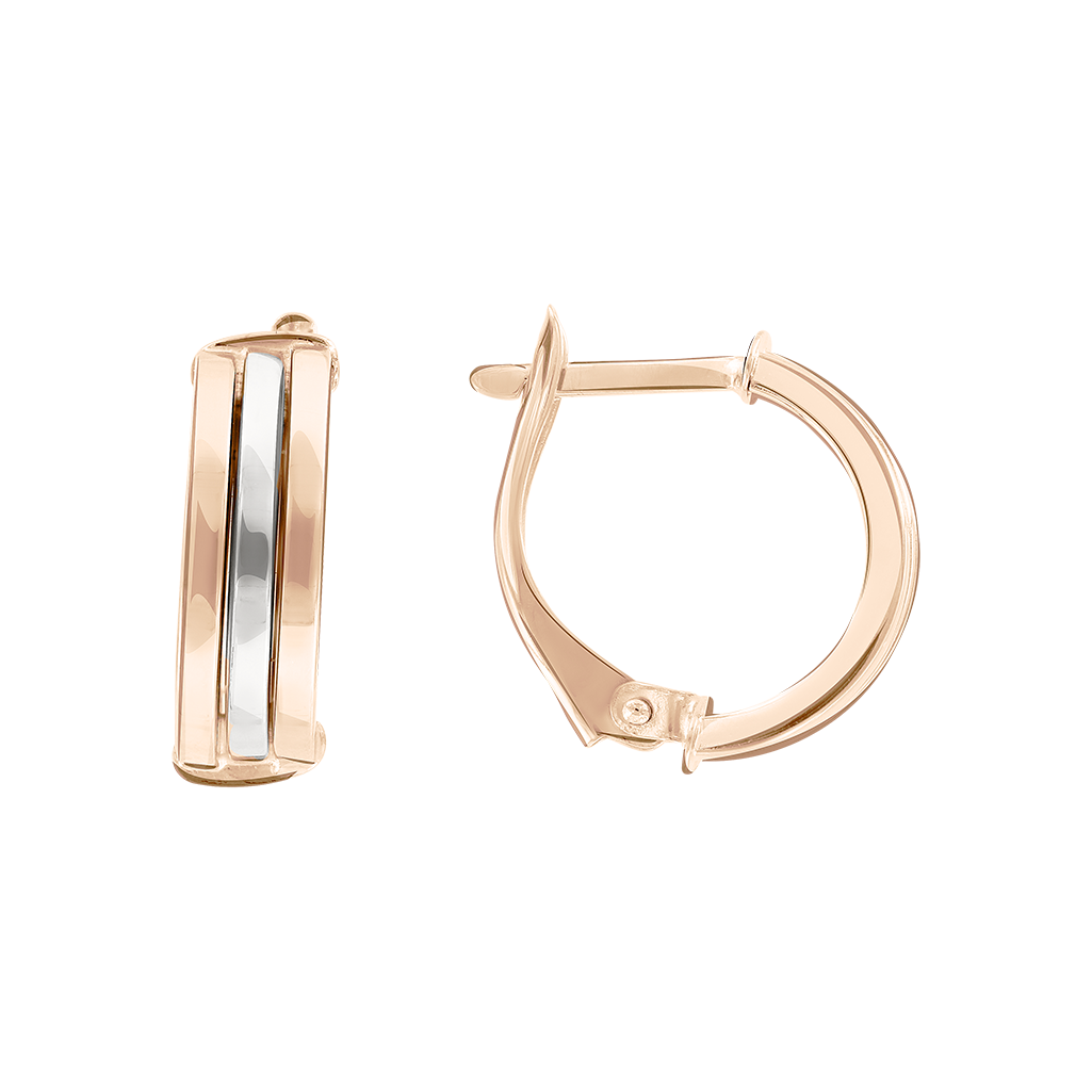 Elegante Ohrringe, Russisches Rotgold 585, rhodiniert, Höhe ca. 18 mm