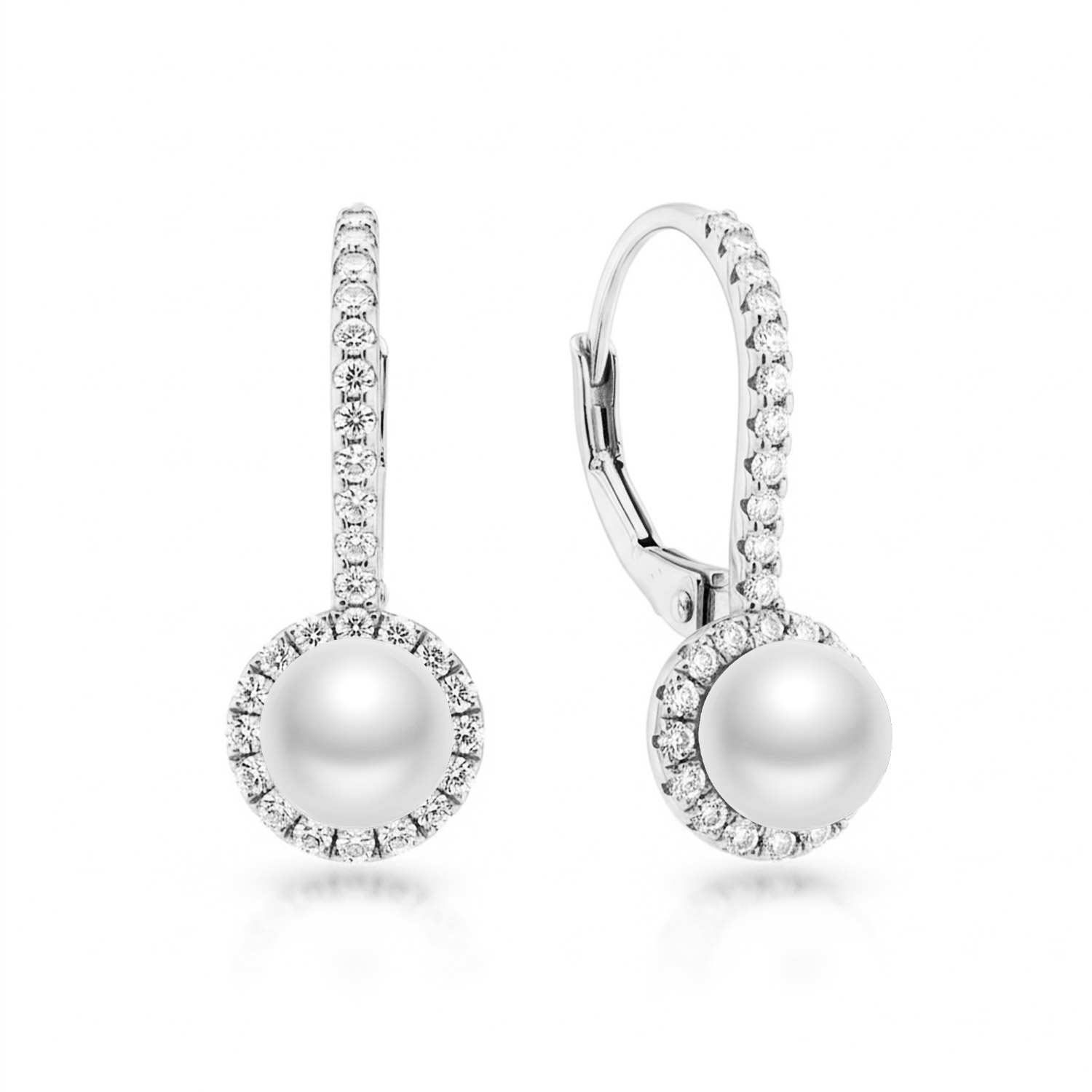 Elegante Ohrringe aus 925 Silber mit Perlen und Zirkonia