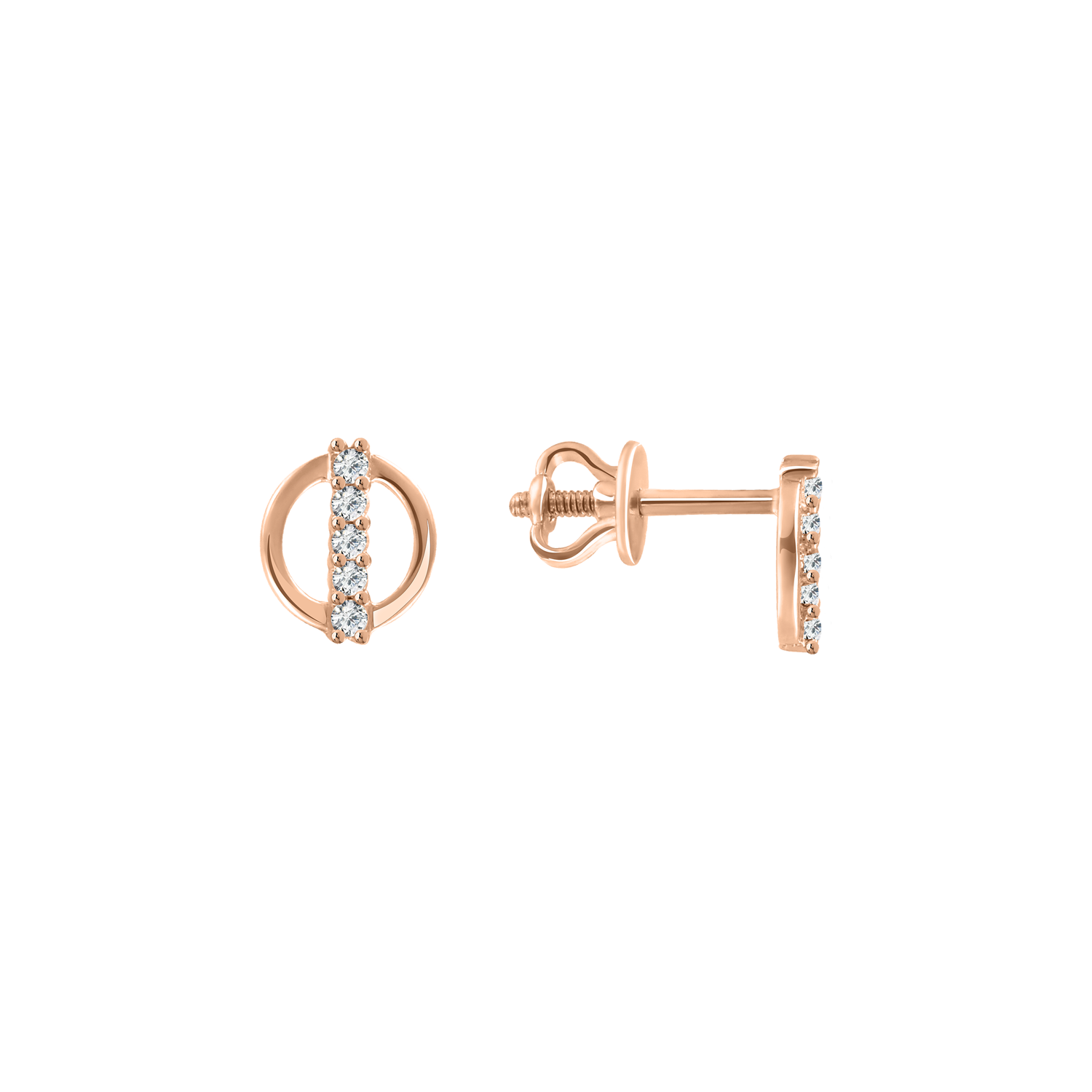 Ohrstecker aus 585 Rotgold, mit Zirkonia