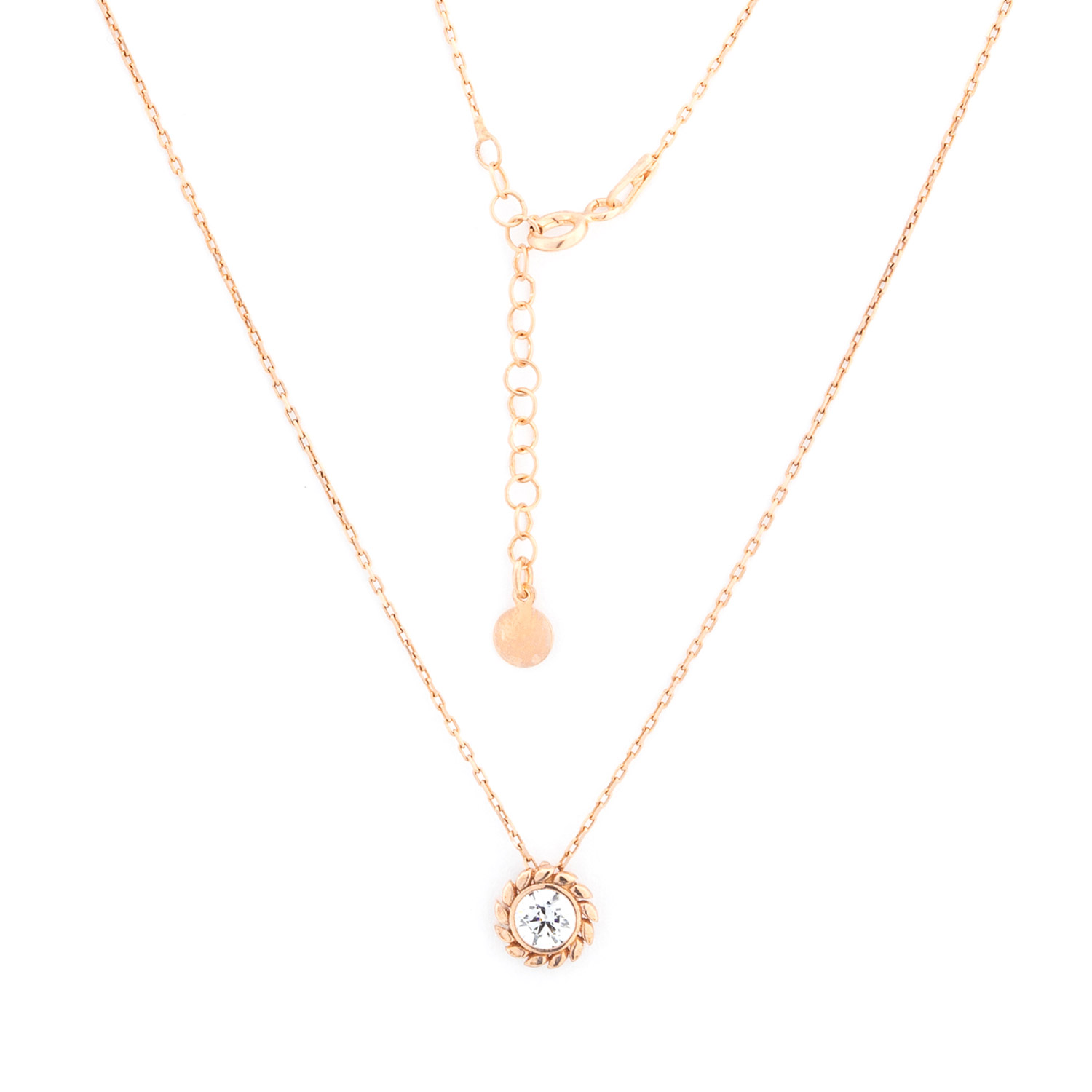 Collier aus 925 Silber mit kleinem Anhänger mit Swarovski Zirkonia, vergoldet