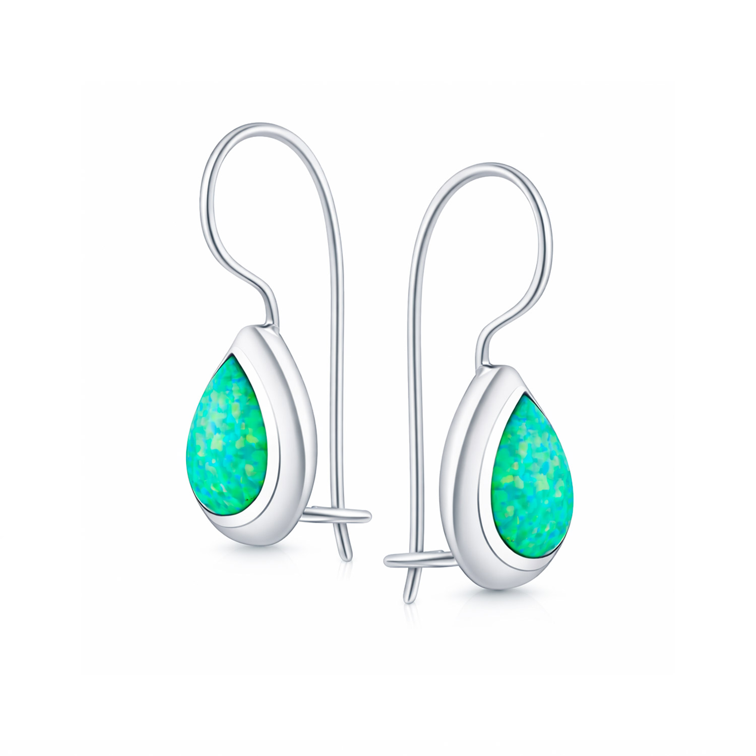 Ohrringe aus 925 Silber mit grünem Opal