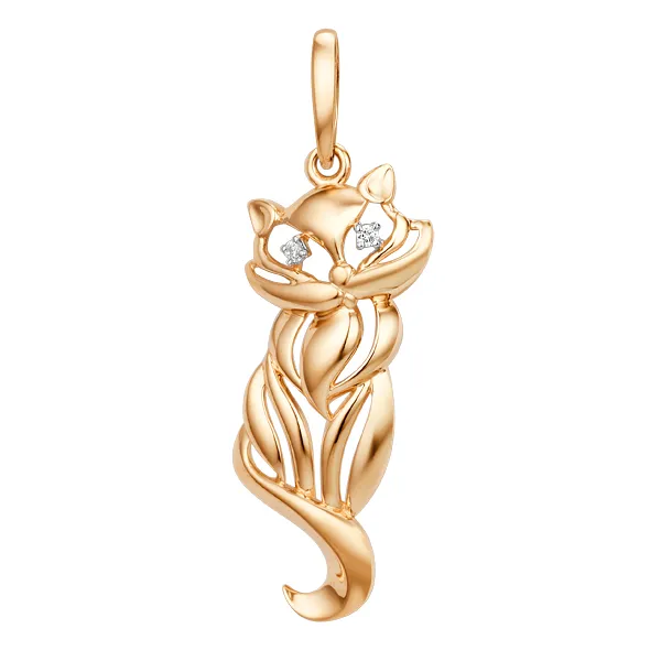 Anhänger aus Rotgold 585, mit Zirkonia, Höhe ca. 34 mm