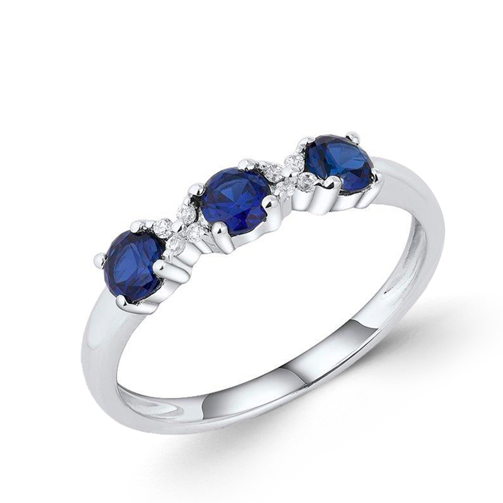 Sokolov Damenring aus 925 Silber mit farblosen und blauen Zirkonia