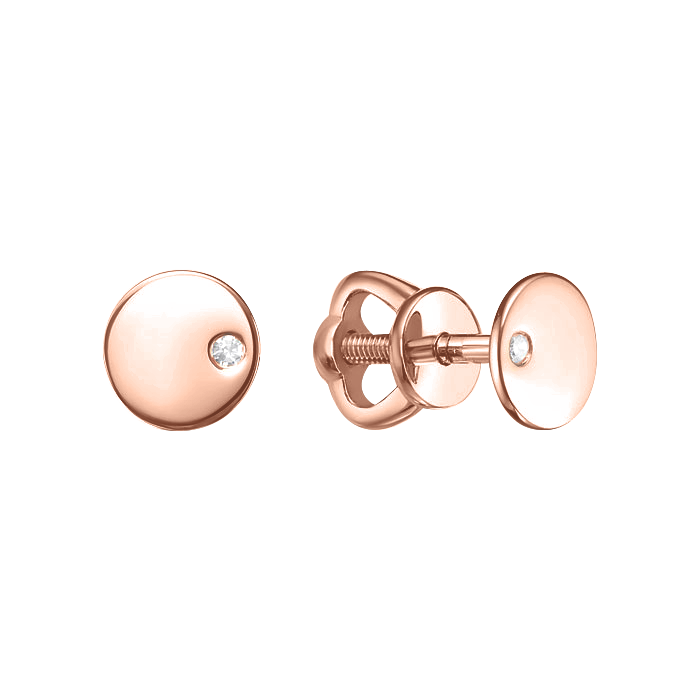 Ohrstecker aus 585er Rotgold, mit Brillanten
