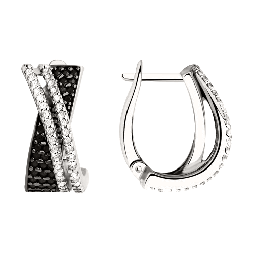 erlesene Ohrringe, Silber 925, Zirkonia, Höhe ca. 18 mm