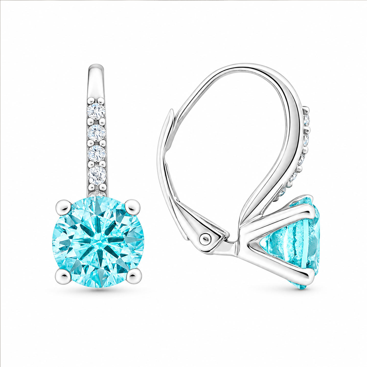 Ohrringe aus 925 Silber mit Zirkonia farblos und