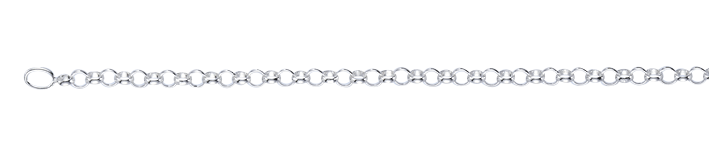 Fusskette Erbs aus 925 Silber Kettenbreite 2.5 mm, mit Karabinerverschluss