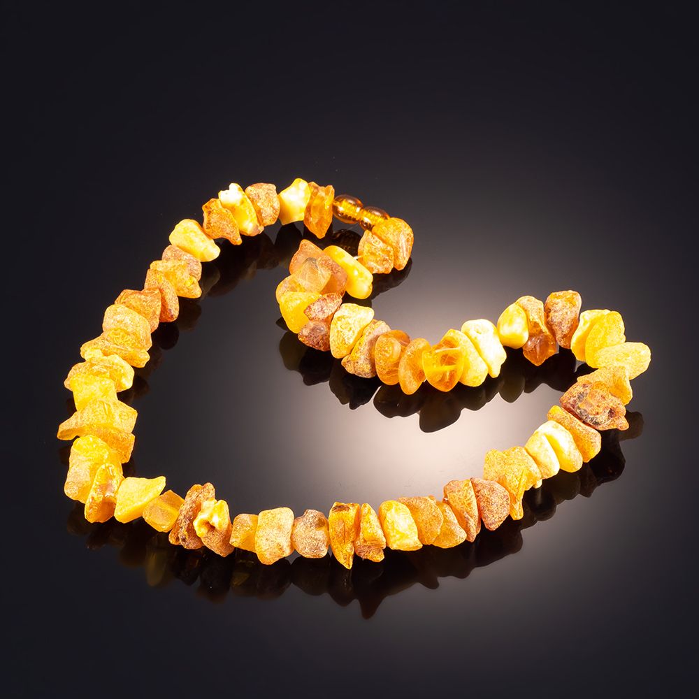 AmberProfi Langes Collier aus unbehandeltem Naturbernstein 'Energy'