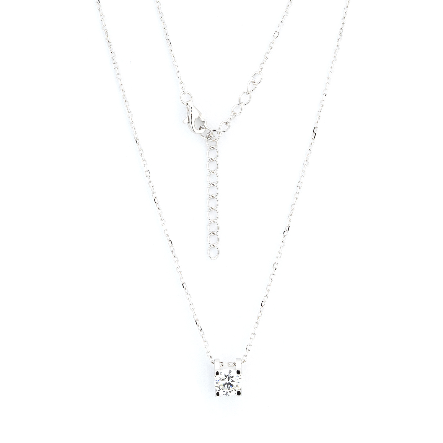 Collier aus 925 Silber mit einem Zirkonia in Krappenfassung