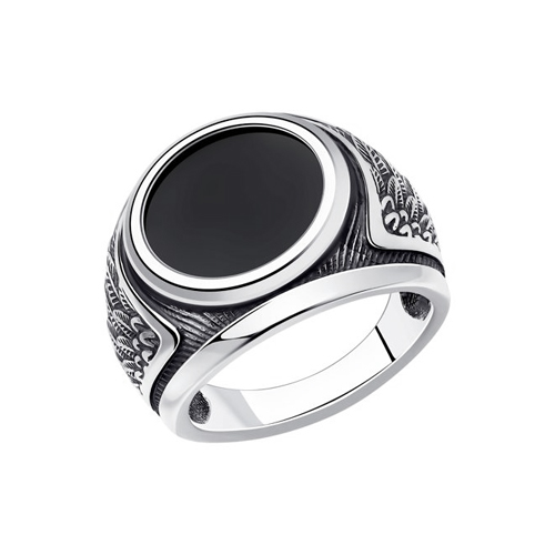 Ansprechender Herrenring, Silber 925, Onyx schwarz, Durchmesser ca. 15 mm, das Gewicht ca 7,2 Gramm