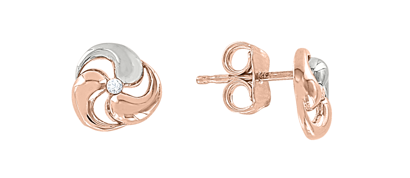 Ohrstecker aus 585er Rotgold, mit Zirkonia