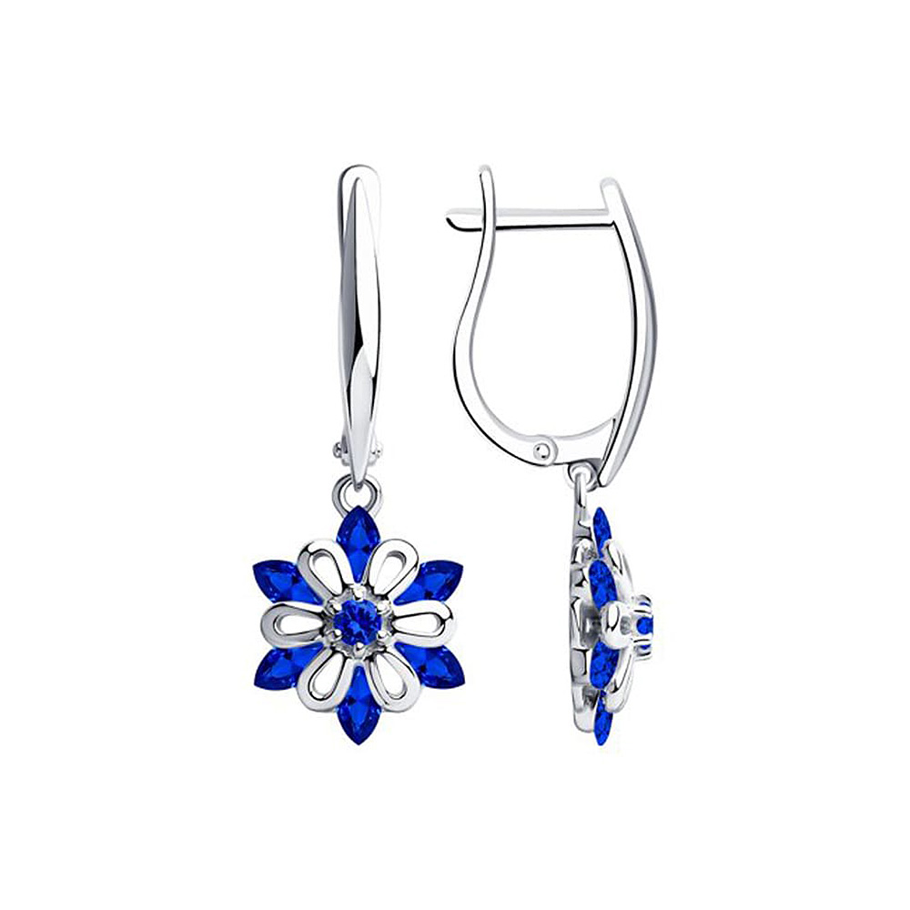 Sokolov Ohrhänger aus 925 Silber mit blauen Zirkonia