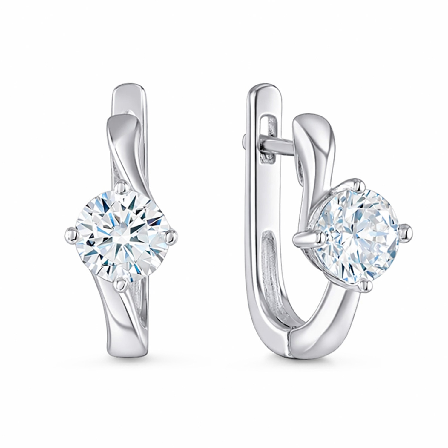 Sokolov elegante Ohrringe aus 925 Silber mit farblosen Zirkonia