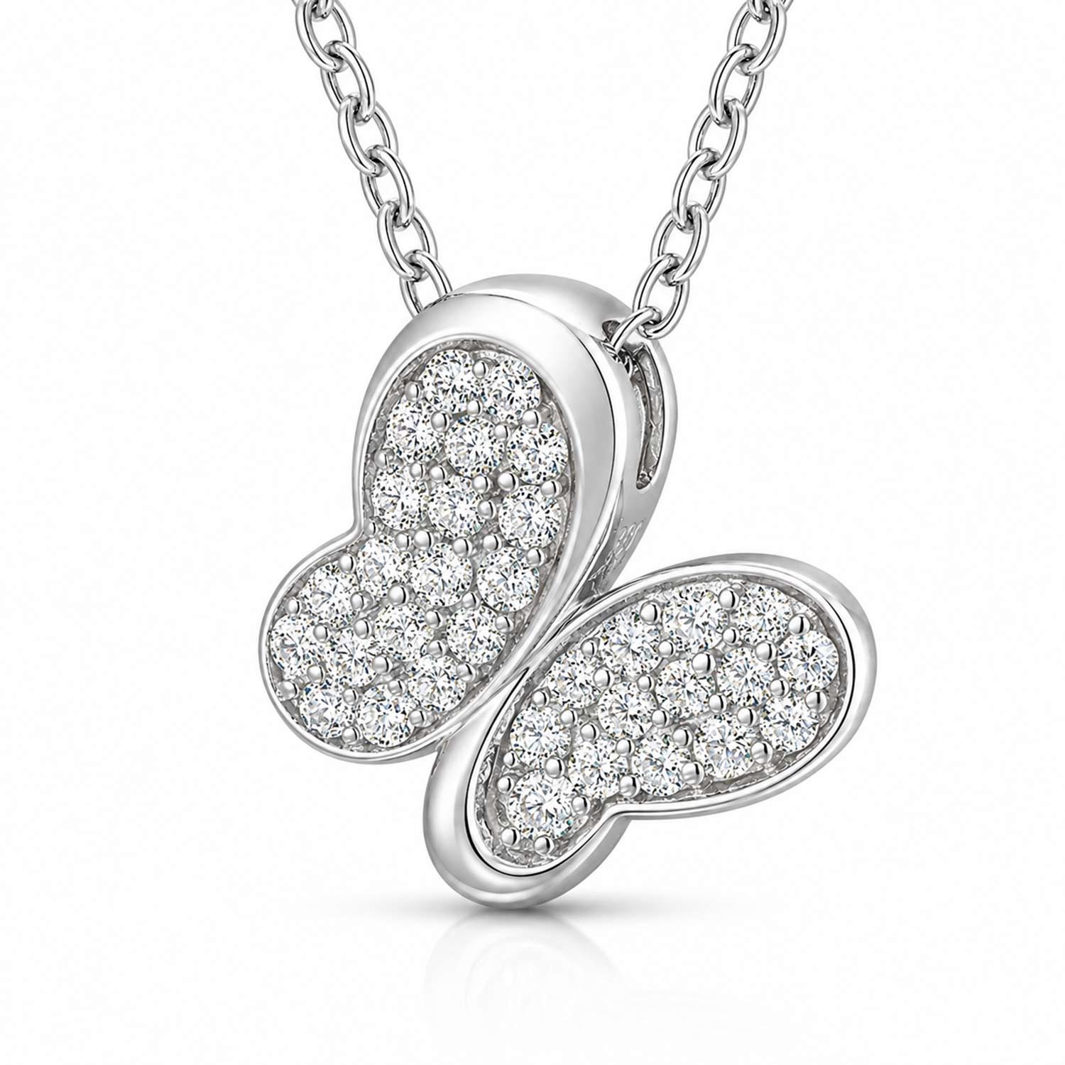 Schmetterling Anhänger aus 925 Silber mit farblosen Zirkonia