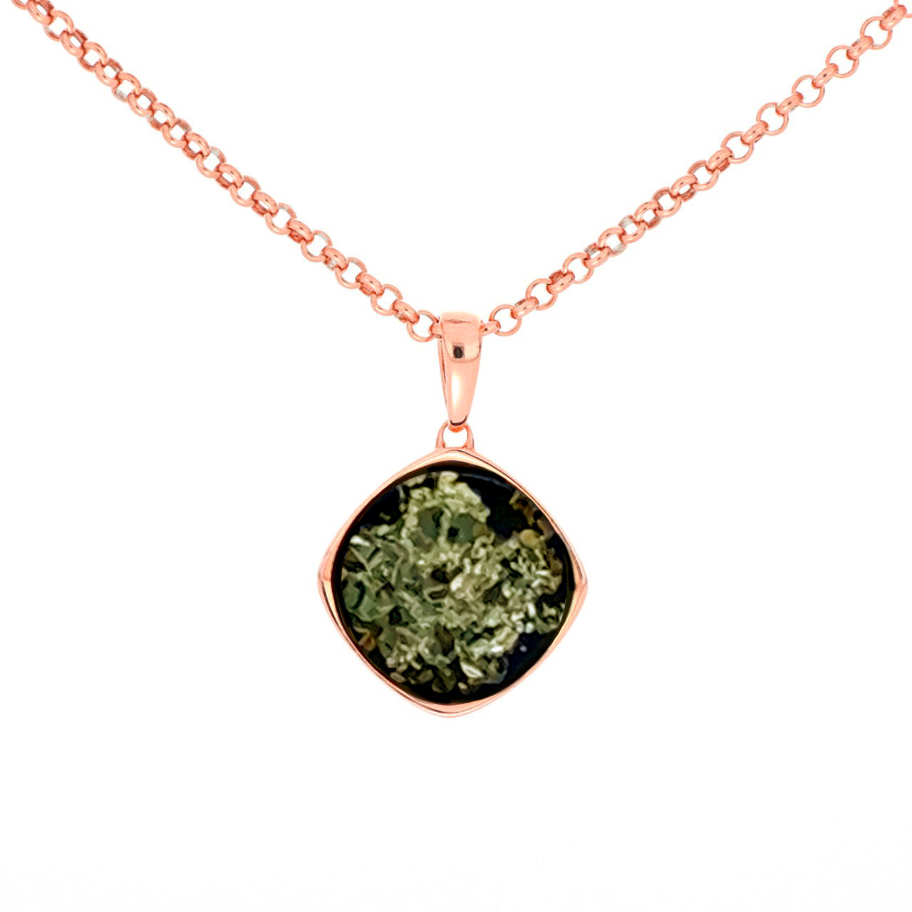 Aktion 1+1=3: Schmuck-Set aus vergoldetem 925 Silber mit runden grünen Bernsteinen