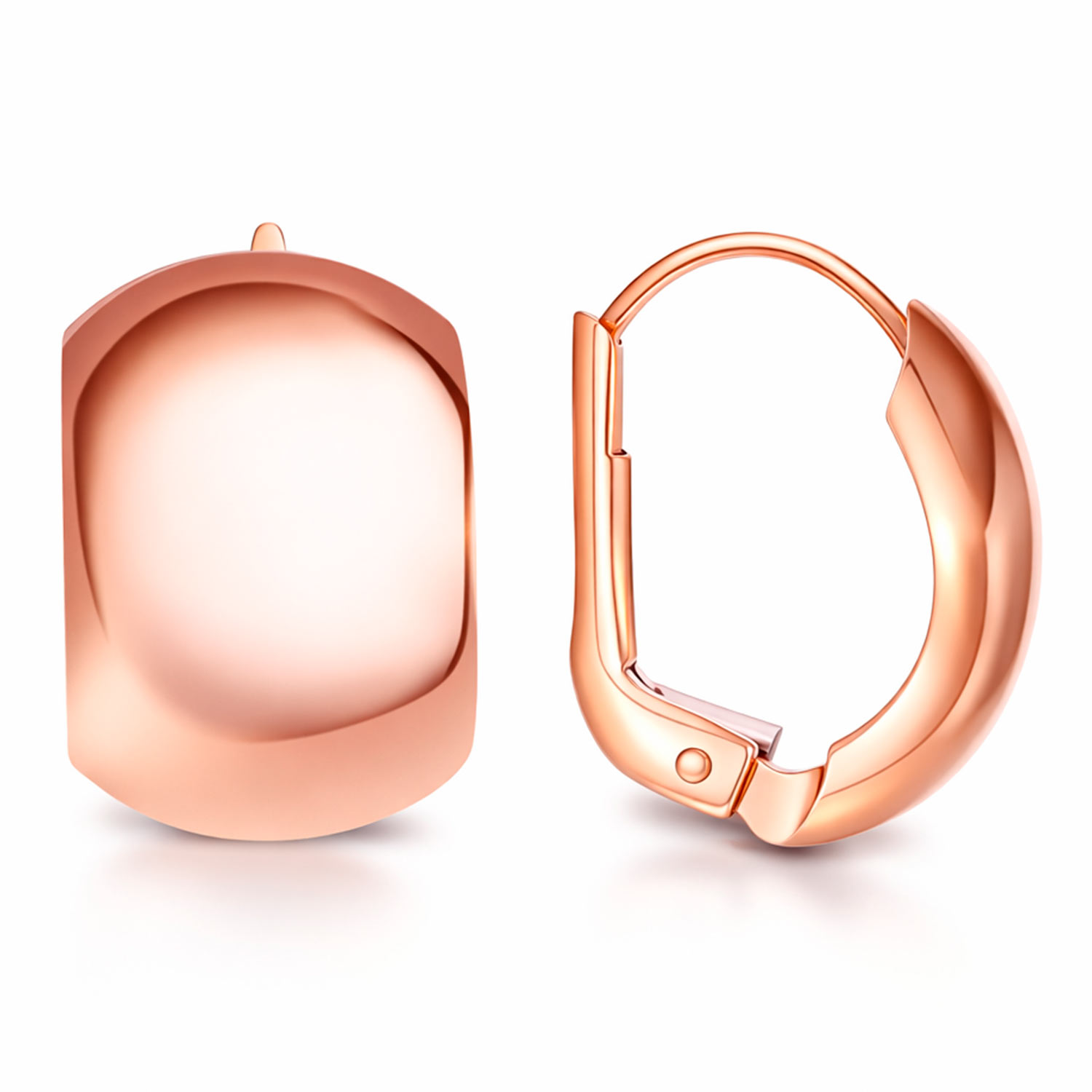 Halbcreolen mit Klappverschluss aus 585 Gelbgold