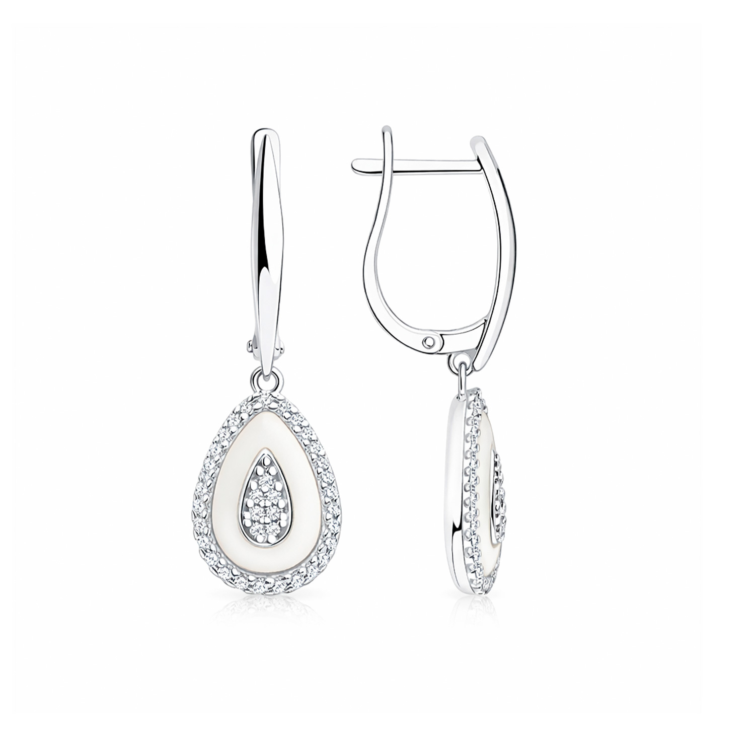 Sokolov Ohrhänger aus 925 Silber mit Zirkonia und Keramik