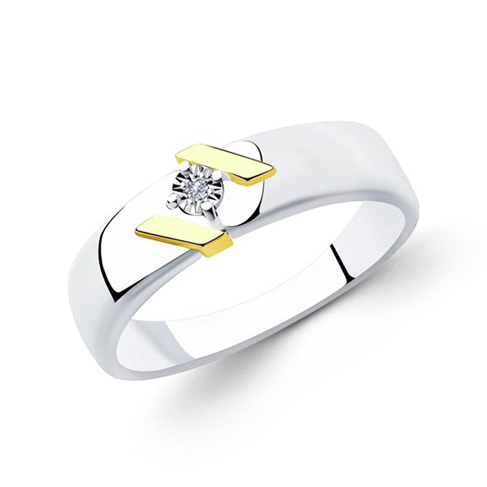 Sokolov Damenring aus 925 Silber mit einem Brillant
