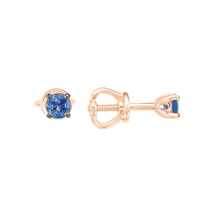 Ohrstecker aus 585er Rotgold mit Saphiren