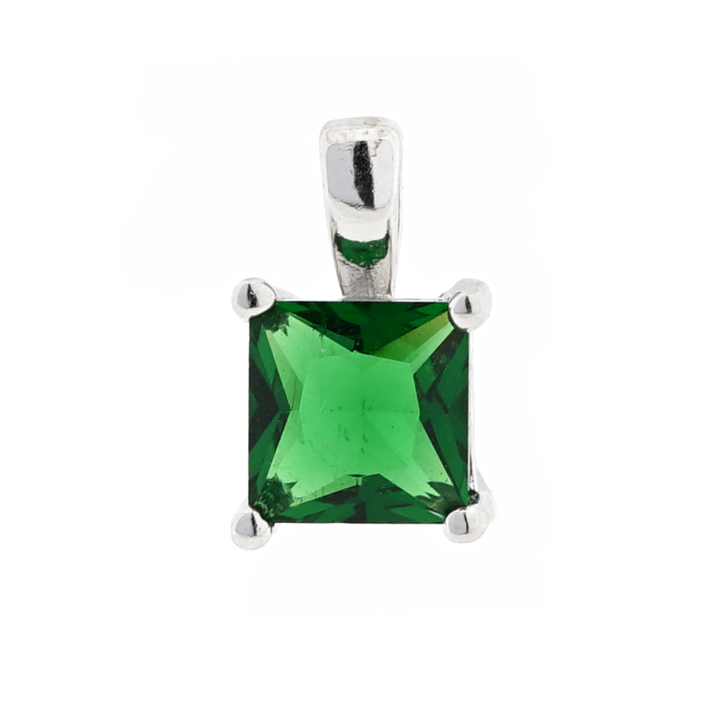 Schmuckset aus 925 Silber mit grünen Zirkonia: Ohrringe + Anhänger + Damenring