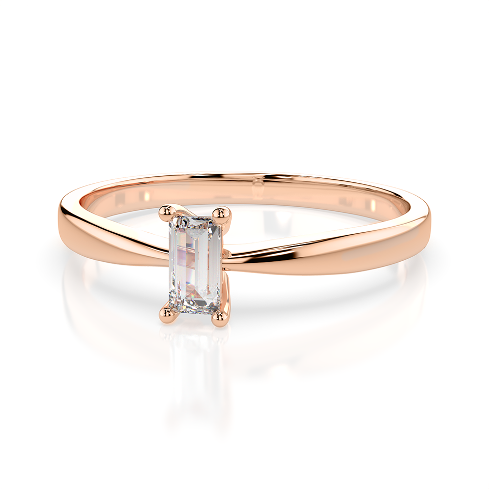 Damenring aus 585er Rotgold mit Brillant -1 Stück ca. 0,10 ct. GSI