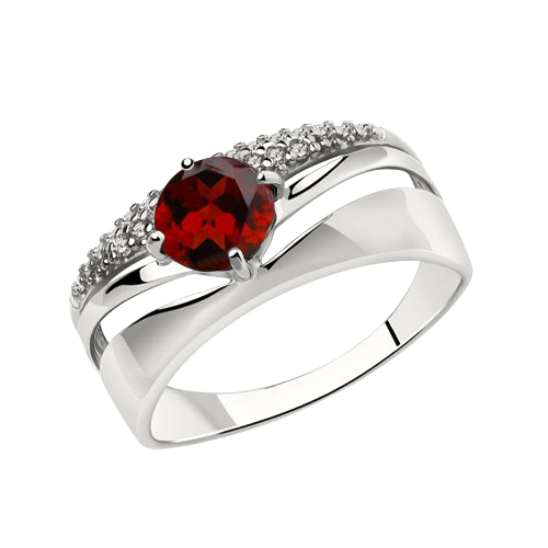 Auffallender Damenring aus 925er Silber mit Rodolith und Zirkonia