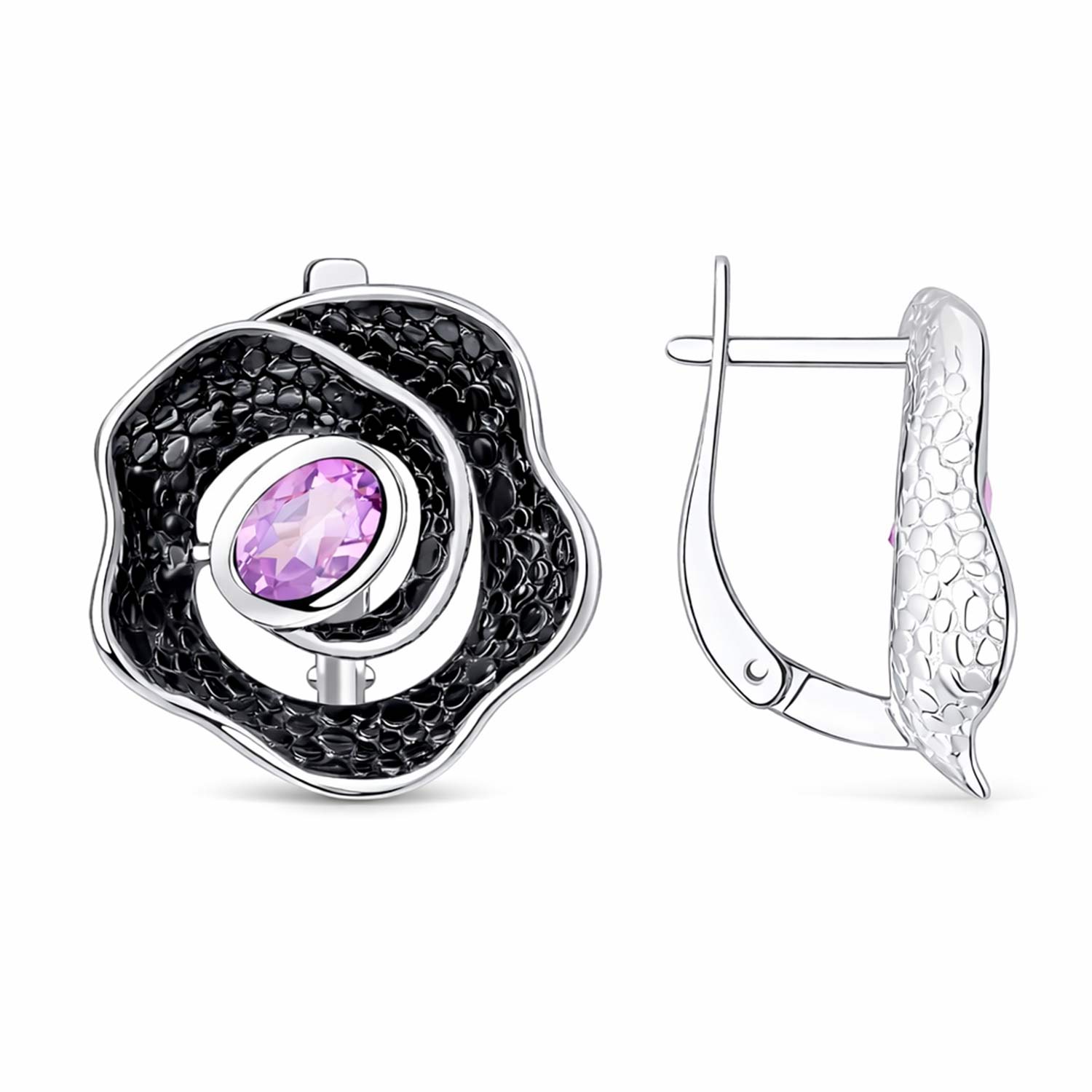 Sokolov Ohrringe aus 925 Silber mit Amethyst
