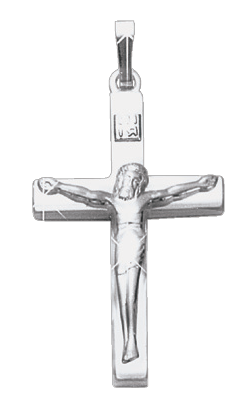 Klassischer Anhänger Kreuz, Silber 925, mit Gravur, Höhe ca. 30 mm