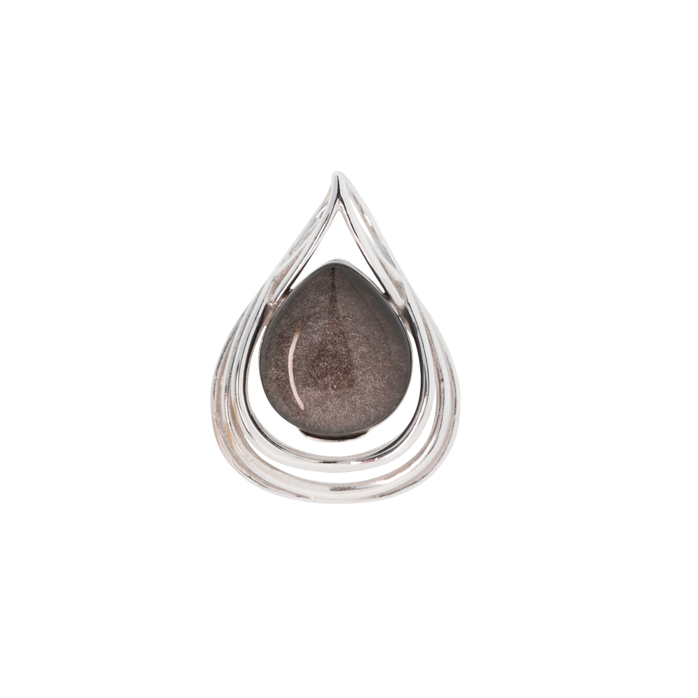Anhänger aus 925 Silber mit Gold Obsidian