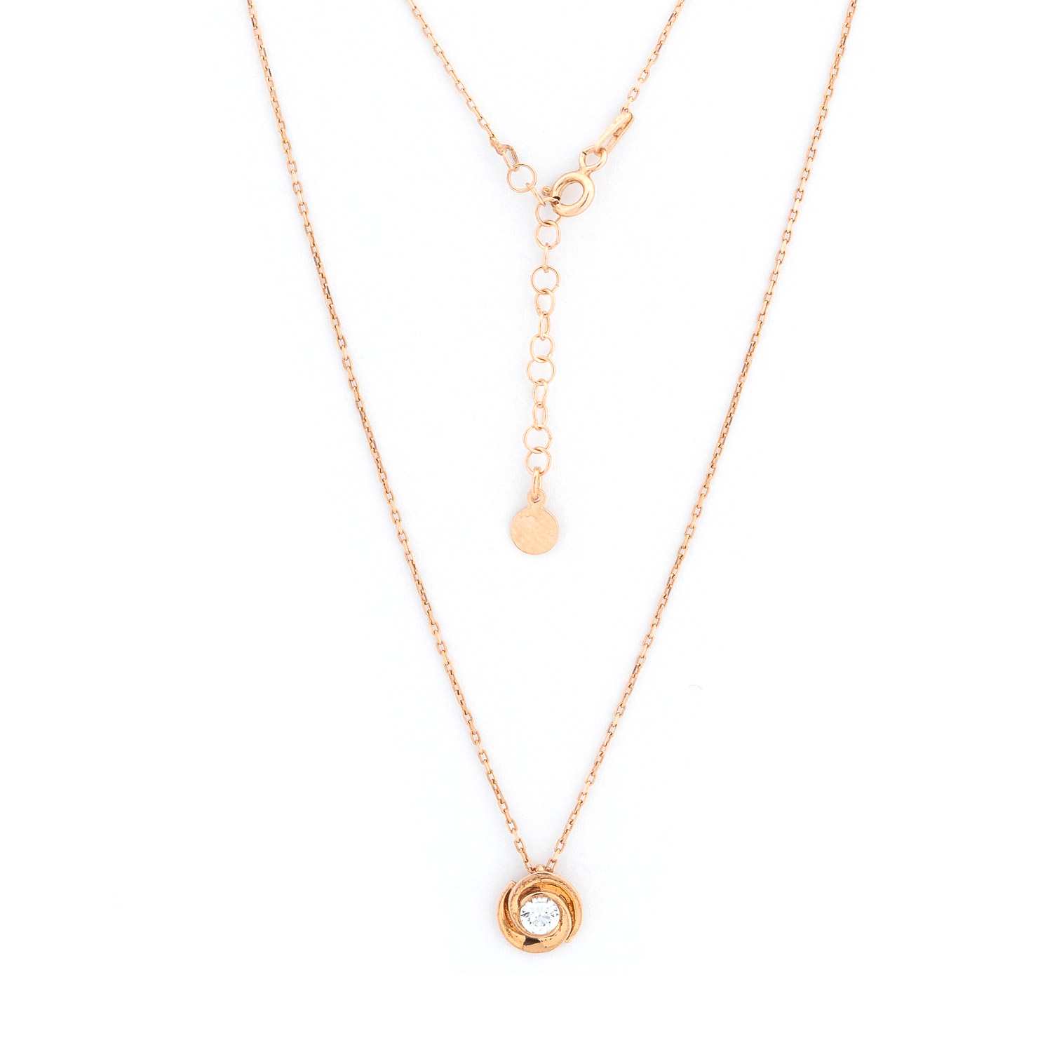 Collier aus 925 Silber mit einem Swarovski Zirkonia, vergoldet