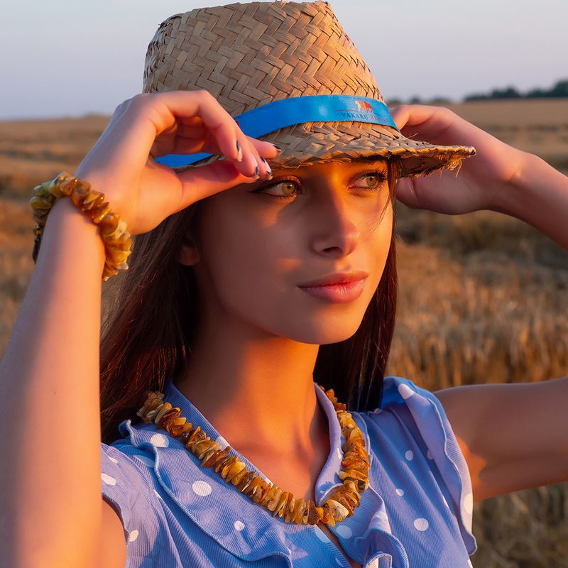 AmberProfi Langes Collier aus unbehandeltem Naturbernstein 'Energy'