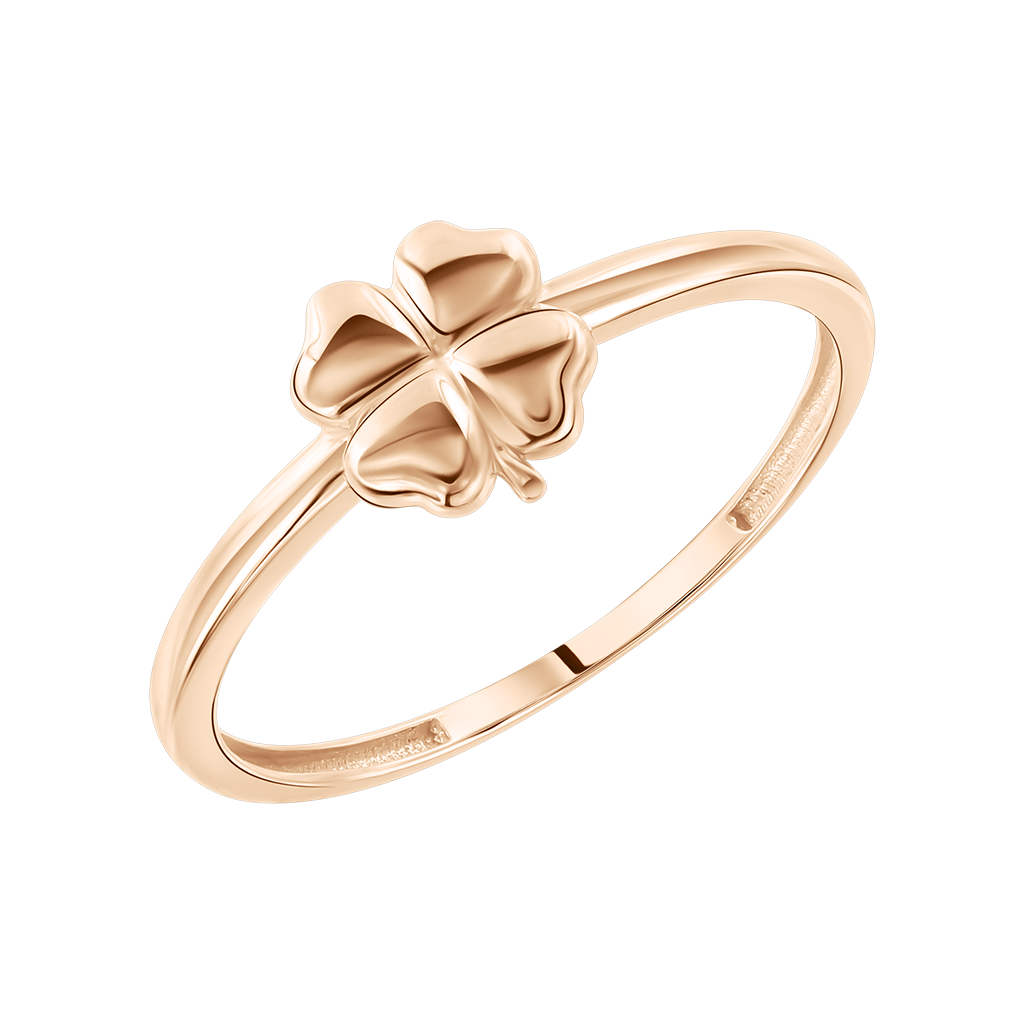 Damenring "Kleeblatt", Russisches Rotgold 585