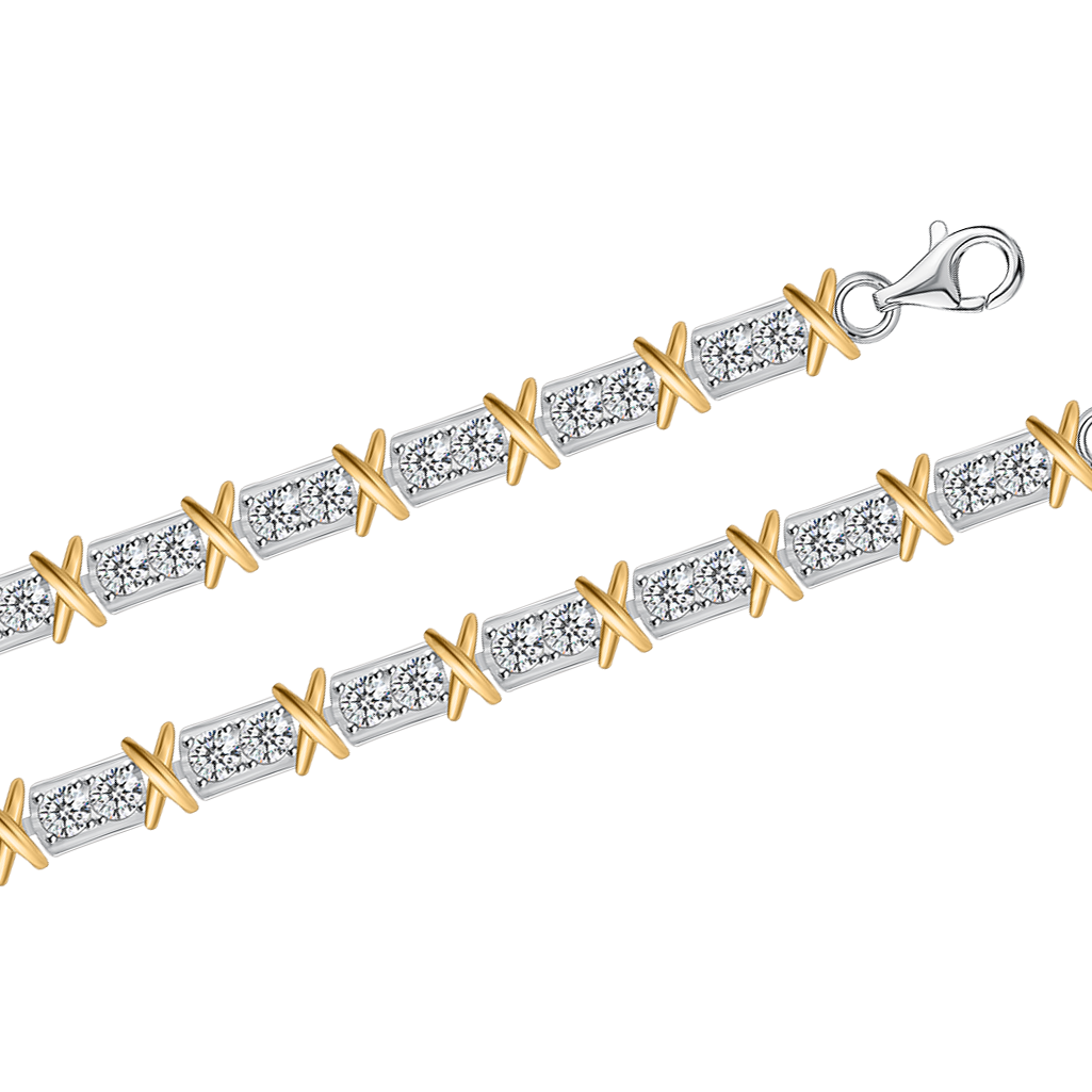 Armband, Silber 925, mit Zirkonia, Breite ca. 5 mm