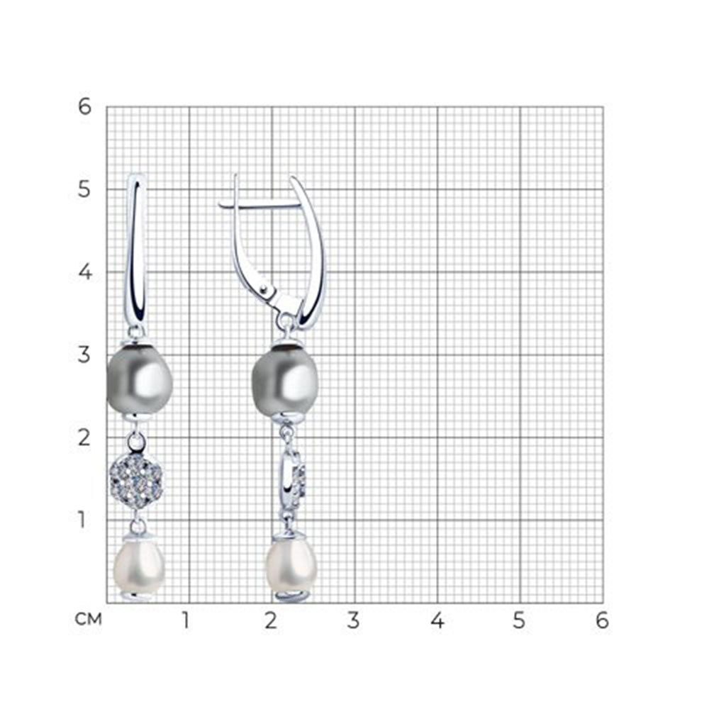 Sokolov Ohrhänger aus 925 Silber mit Zirkonia und Perlen