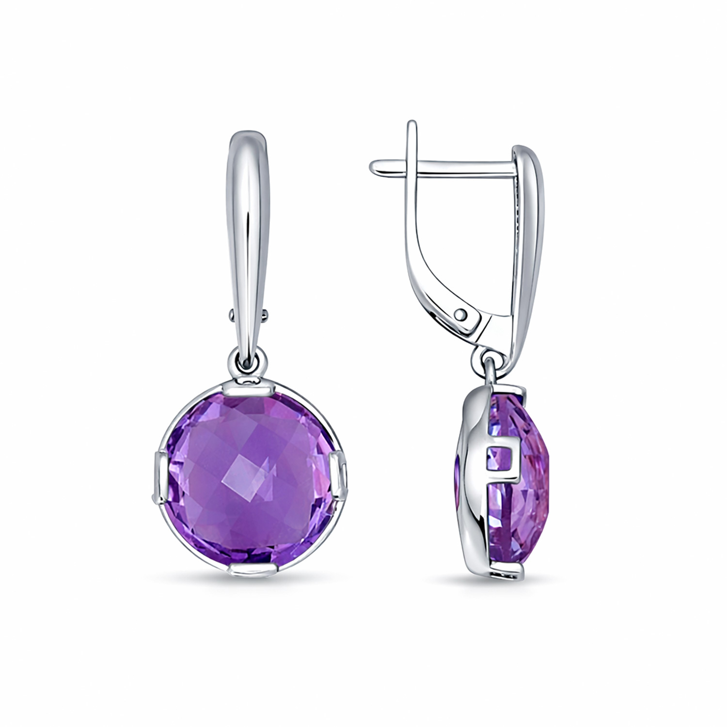 Sokolov Ohrhänger aus 925 Silber mit lila Amethyst