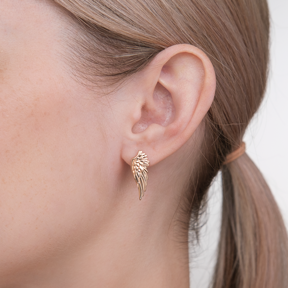 Elegante Ohrhänger aus 585 Rotgold in Form von Engelsflügeln