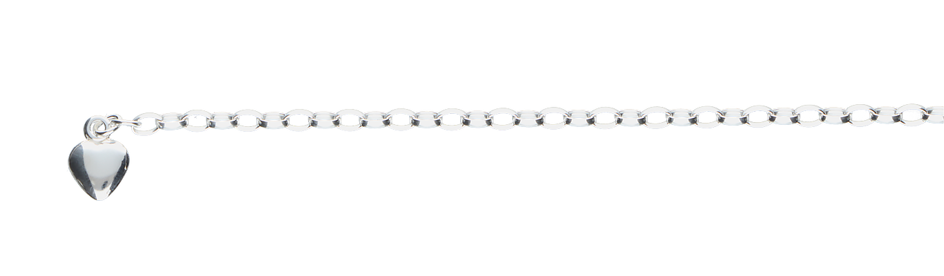 Fusskette Erbs aus 925 Silber, Kettenbreite 2.4 mm, mit Karabinerverschluss