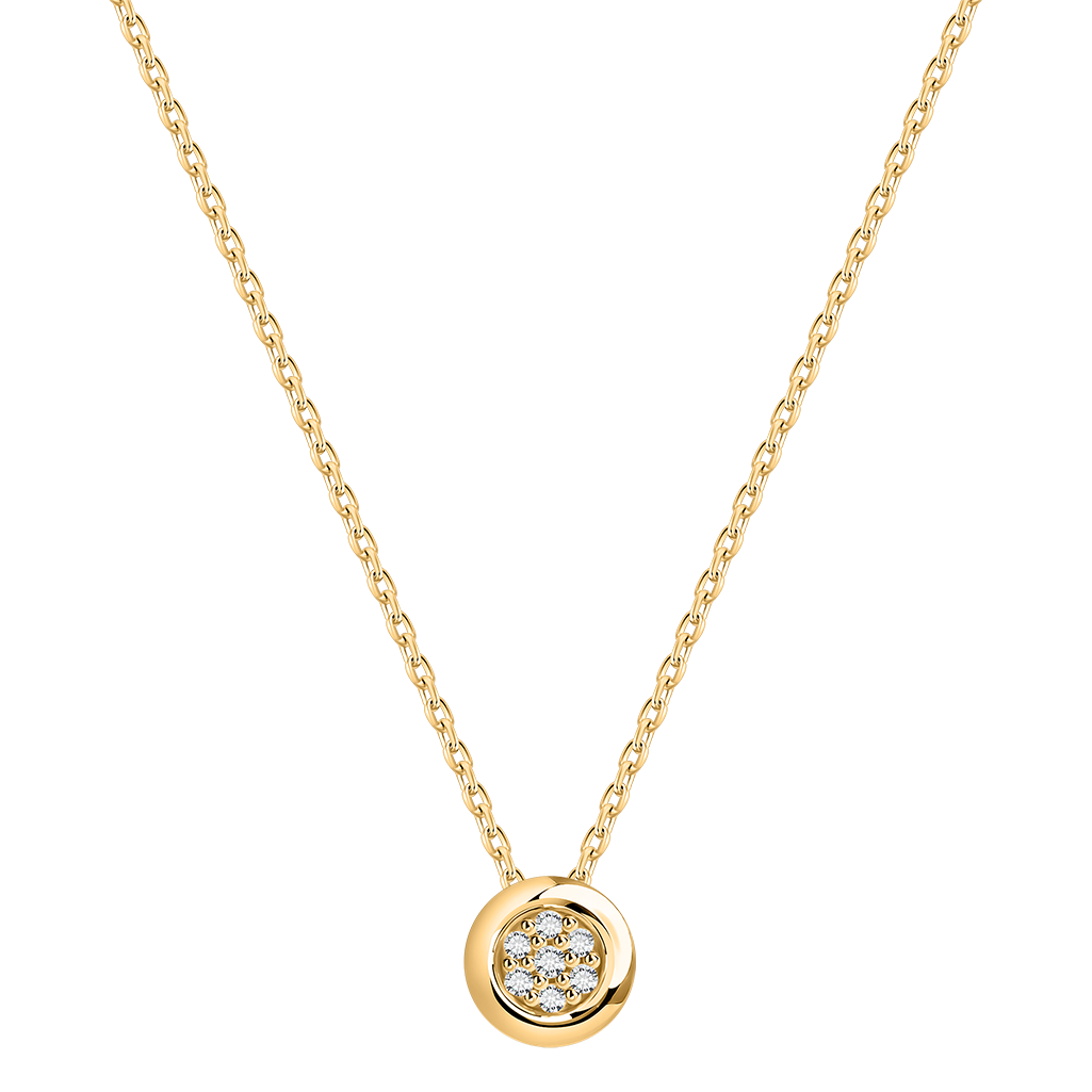 Attraktive Kette mit Anhänger aus Gelbgold 585, mit Zirkonia