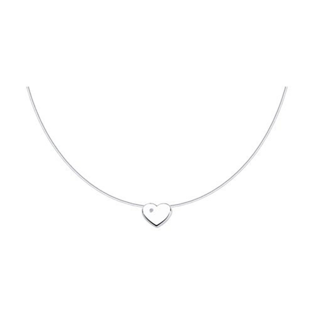 Sokolov Collier aus 925 Silber in Herzform mit einem Brillanten